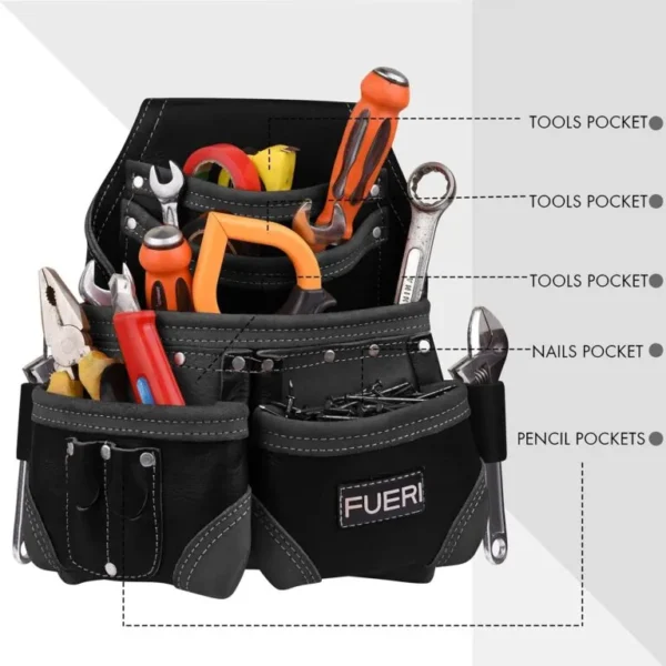 17 Pockets Tool Belt Pouches with Belt and Suspenders - Image 2