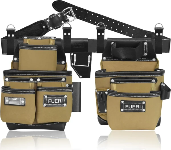 Fueri Nylon & Leather Tool Belts (Beige and Black)