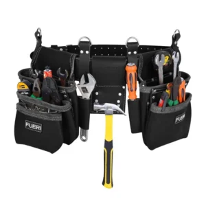 17 Pocket Leather Contractor Tool Belt (Black)