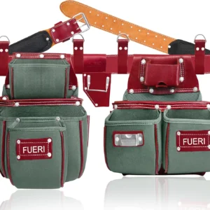 Nylon and Leather Tool Bags (Green & Maroon)