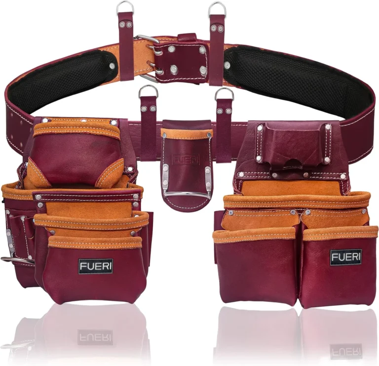 Heavy-Duty-19-Pocket-Leather-Tool-Belt-Multipurpose-Pockets-Maroon4